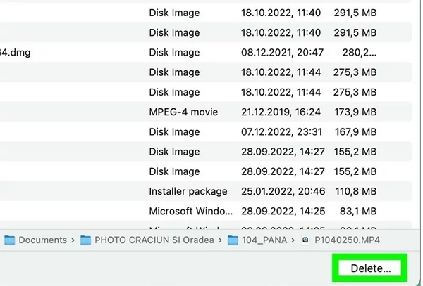 удалить документ | удалить большие файлы на Mac