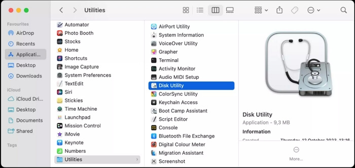 access Disk Utility | Remove Purgeable Space Mac
