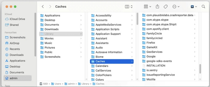clean up Caches folder | Delete Temp Files Mac