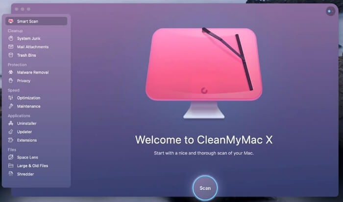 Интерфейс CleanMyMac X | Лучшее бесплатное программное обеспечение для очистки Mac