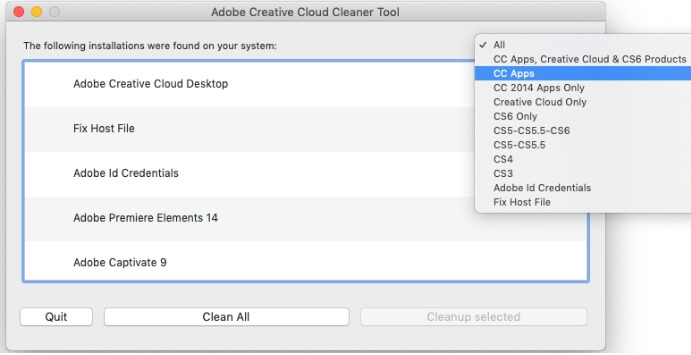 use Adobe Creative Cloud Cleaner | Completely Uninstall Photoshop CC/CS on Mac