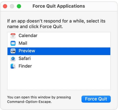 force quit apps Mac | Your System Has Run out of Application Memory