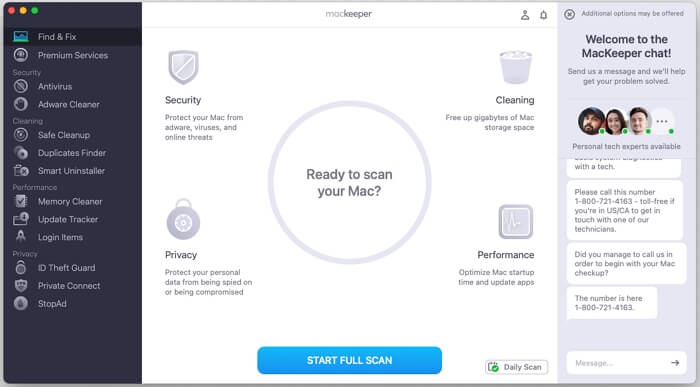 Интерфейс MacKeeper | Лучшее бесплатное программное обеспечение для очистки Mac