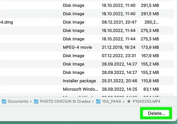 General | delete large files on mac