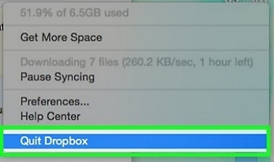 выйти из Dropbox | удалить Dropbox на Mac